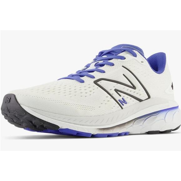 New Balance Men's Fresh Foam 860 V13 Running Shoe, White/Marine Blue, 13 Medium - Picture 1 of 8